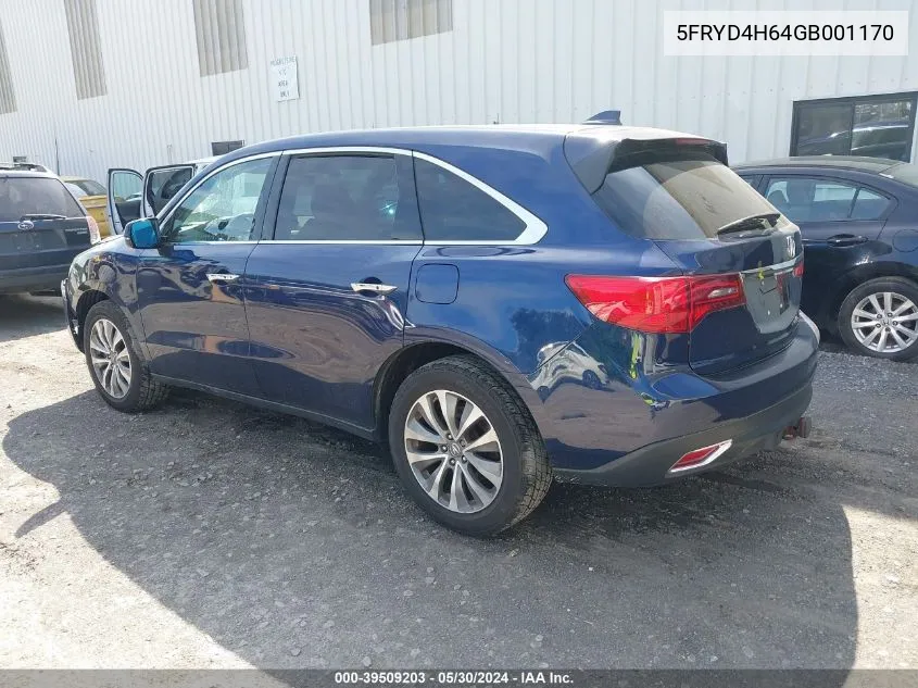 5FRYD4H64GB001170 2016 Acura Mdx Technology Entertainment Packages/Technology, Entertainment Acurawatch Plus Packages