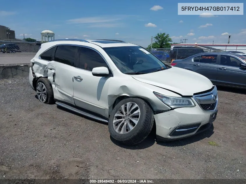 5FRYD4H47GB017412 2016 Acura Mdx