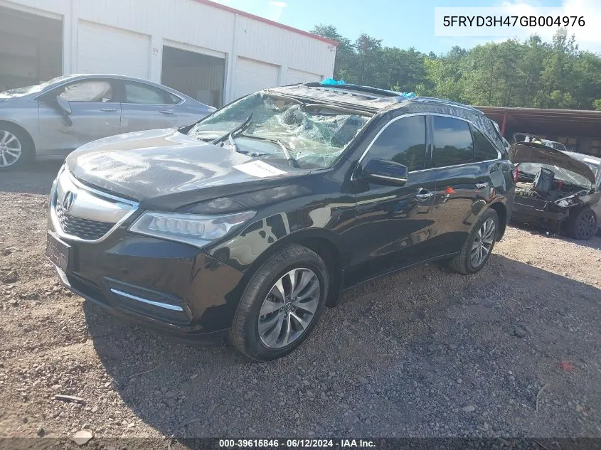 2016 Acura Mdx Technology Acurawatch Plus Packages/Technology Package VIN: 5FRYD3H47GB004976 Lot: 39615846