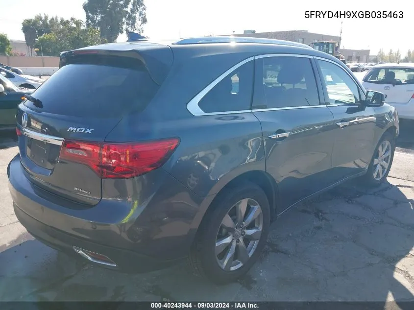 2016 Acura Mdx Advance Entertainment Packages/Advance Package VIN: 5FRYD4H9XGB035463 Lot: 40243944