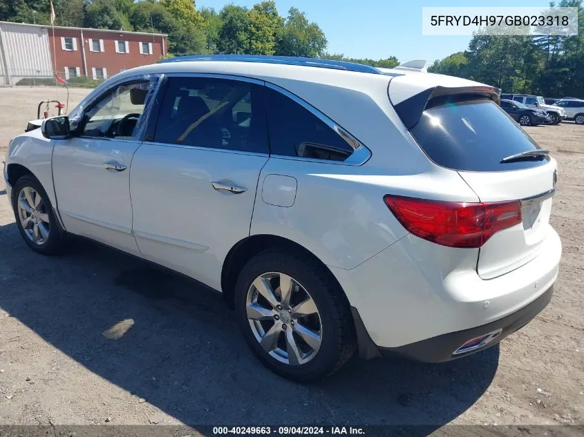 2016 Acura Mdx Advance Entertainment Packages/Advance Package VIN: 5FRYD4H97GB023318 Lot: 40249663