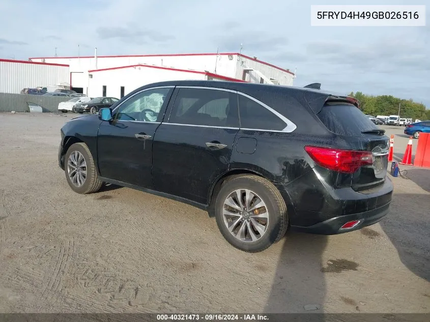 5FRYD4H49GB026516 2016 Acura Mdx Technology