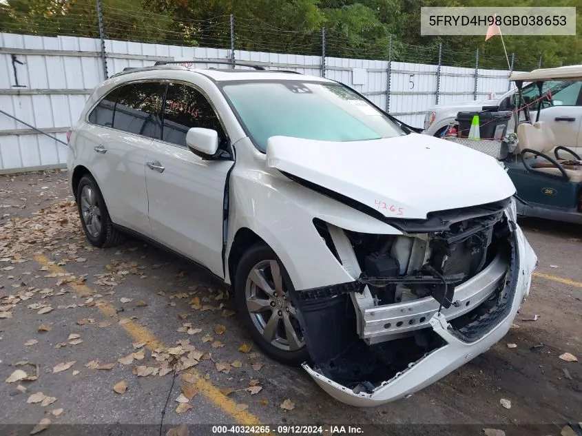 5FRYD4H98GB038653 2016 Acura Mdx Advance