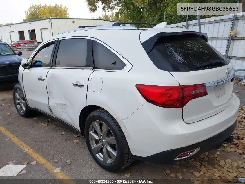 5FRYD4H98GB038653 2016 Acura Mdx Advance