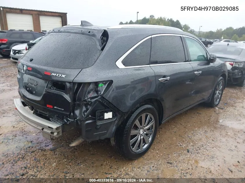 2016 Acura Mdx Advance Entertainment Packages/Advance Package VIN: 5FRYD4H97GB029085 Lot: 40333616