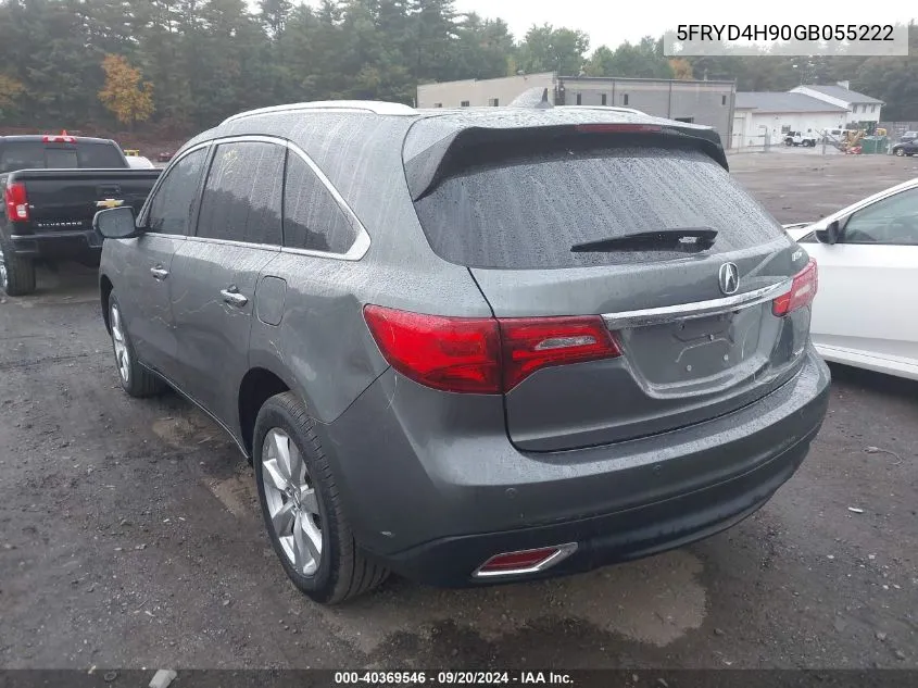 2016 Acura Mdx Advance Entertainment Packages/Advance Package VIN: 5FRYD4H90GB055222 Lot: 40369546