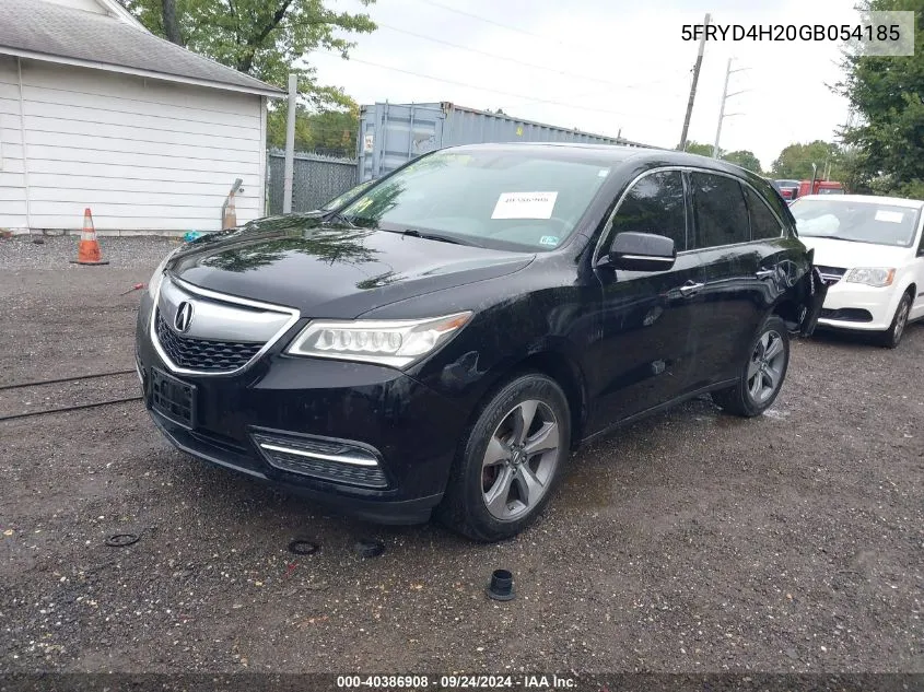 2016 Acura Mdx Acurawatch Plus Package VIN: 5FRYD4H20GB054185 Lot: 40386908