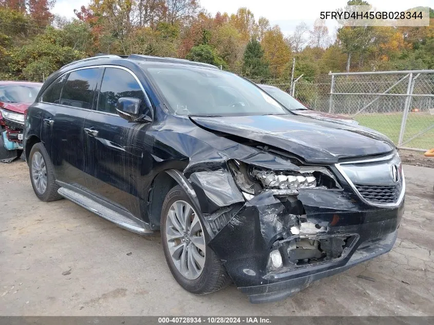 5FRYD4H45GB028344 2016 Acura Mdx