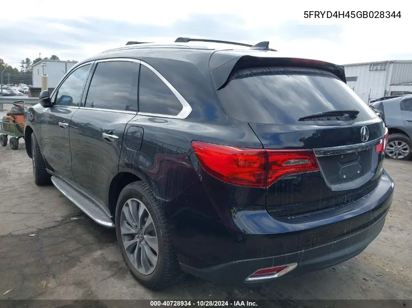 5FRYD4H45GB028344 2016 Acura Mdx