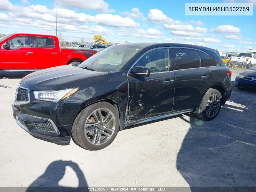 2017 Acura Mdx Navi VIN: 5FRYD4H46HB502769 Lot: 12128575