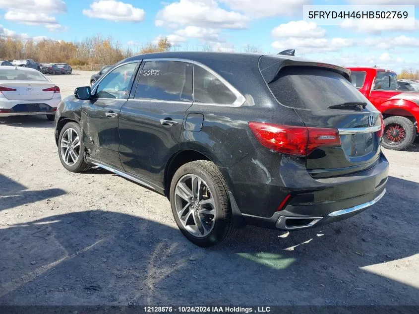 2017 Acura Mdx Navi VIN: 5FRYD4H46HB502769 Lot: 12128575