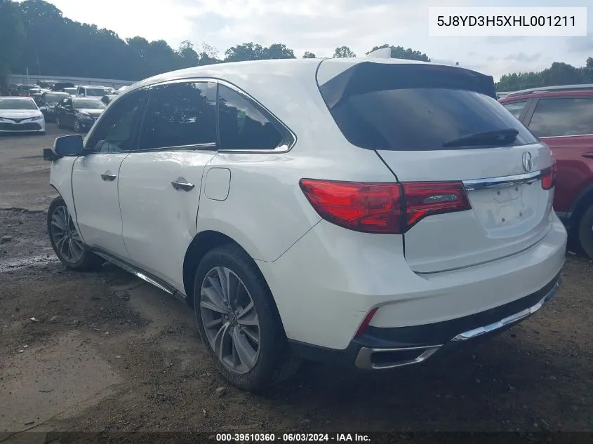 5J8YD3H5XHL001211 2017 Acura Mdx Technology Package