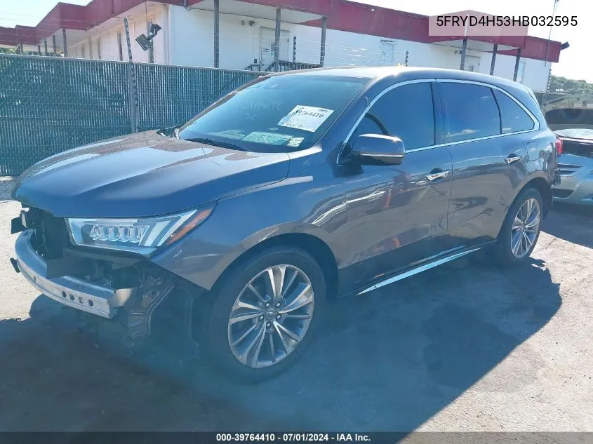 5FRYD4H53HB032595 2017 Acura Mdx Technology Package