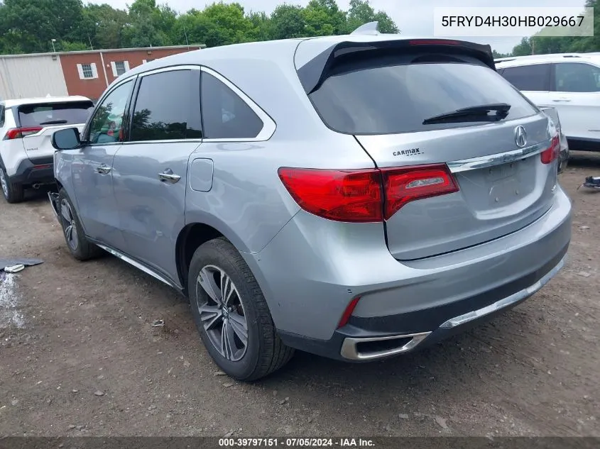 2017 Acura Mdx VIN: 5FRYD4H30HB029667 Lot: 39797151