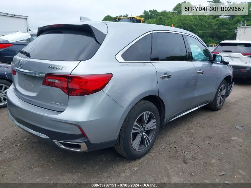 2017 Acura Mdx VIN: 5FRYD4H30HB029667 Lot: 39797151