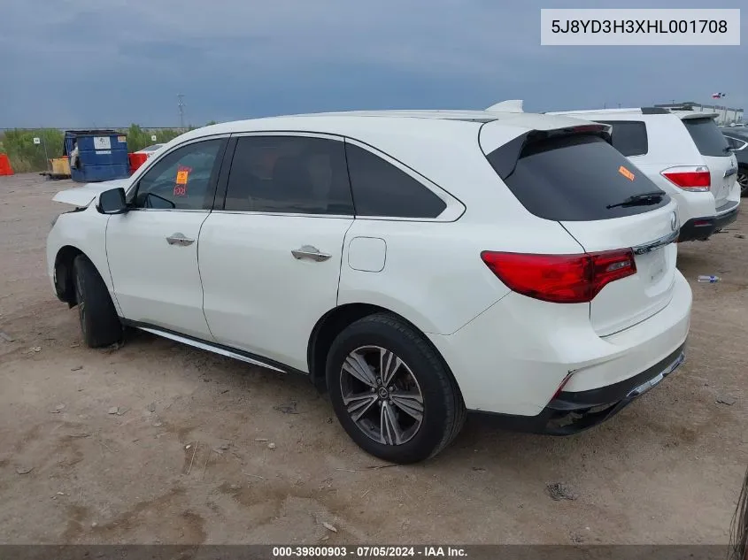 5J8YD3H3XHL001708 2017 Acura Mdx