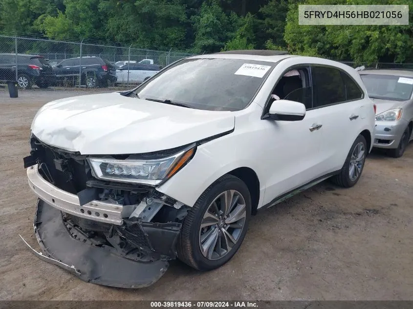 2017 Acura Mdx Technology Package VIN: 5FRYD4H56HB021056 Lot: 39819436