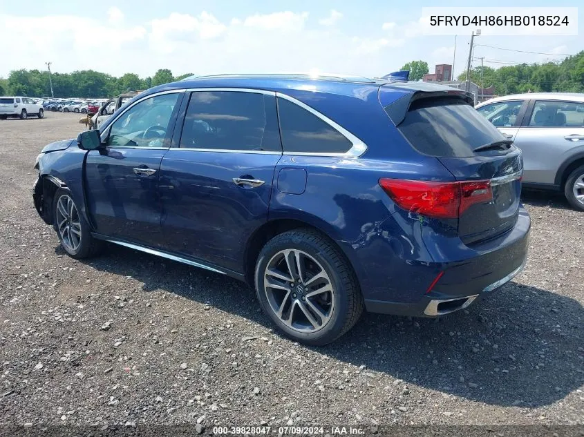 5FRYD4H86HB018524 2017 Acura Mdx Advance Package