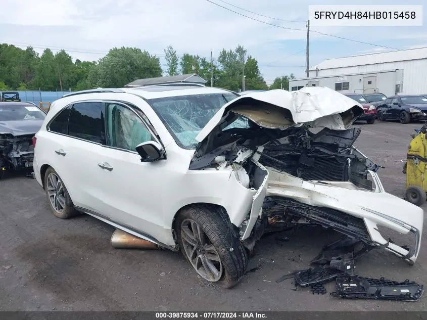 2017 Acura Mdx Advance Package VIN: 5FRYD4H84HB015458 Lot: 39875934