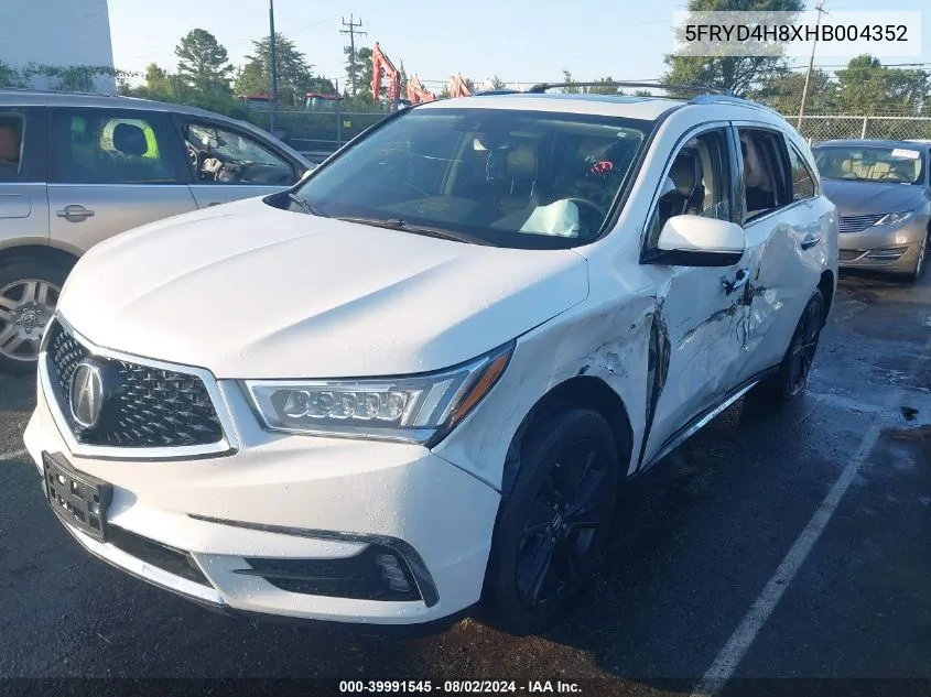 2017 Acura Mdx Advance Package VIN: 5FRYD4H8XHB004352 Lot: 39991545