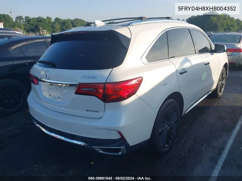 5FRYD4H8XHB004352 2017 Acura Mdx Advance Package