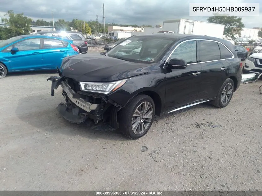 2017 Acura Mdx Technology Package VIN: 5FRYD4H50HB009937 Lot: 39996953