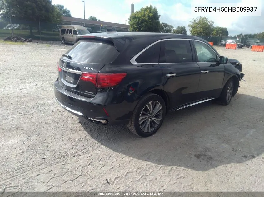 2017 Acura Mdx Technology Package VIN: 5FRYD4H50HB009937 Lot: 39996953