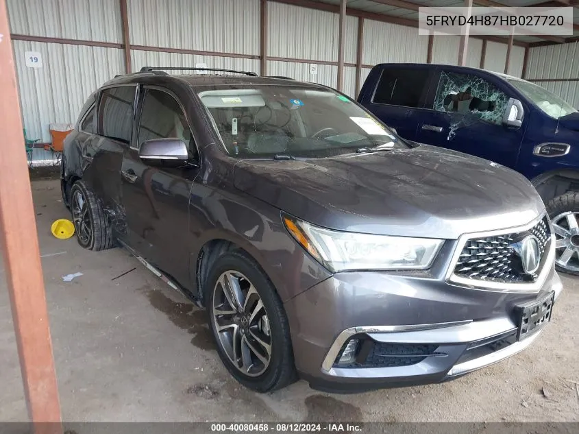 2017 Acura Mdx Advance Pkg VIN: 5FRYD4H87HB027720 Lot: 40080458