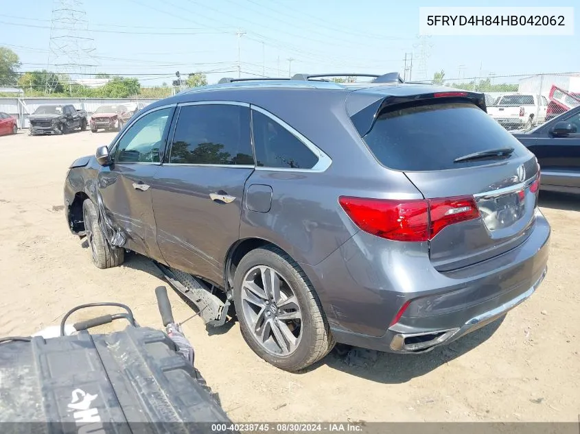 2017 Acura Mdx Advance Package VIN: 5FRYD4H84HB042062 Lot: 40238745