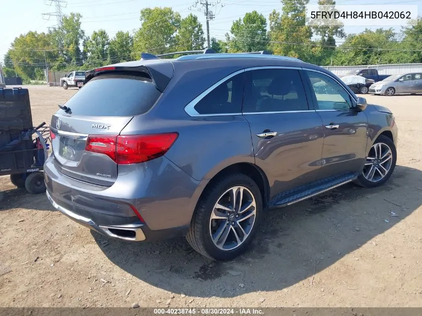 2017 Acura Mdx Advance Package VIN: 5FRYD4H84HB042062 Lot: 40238745