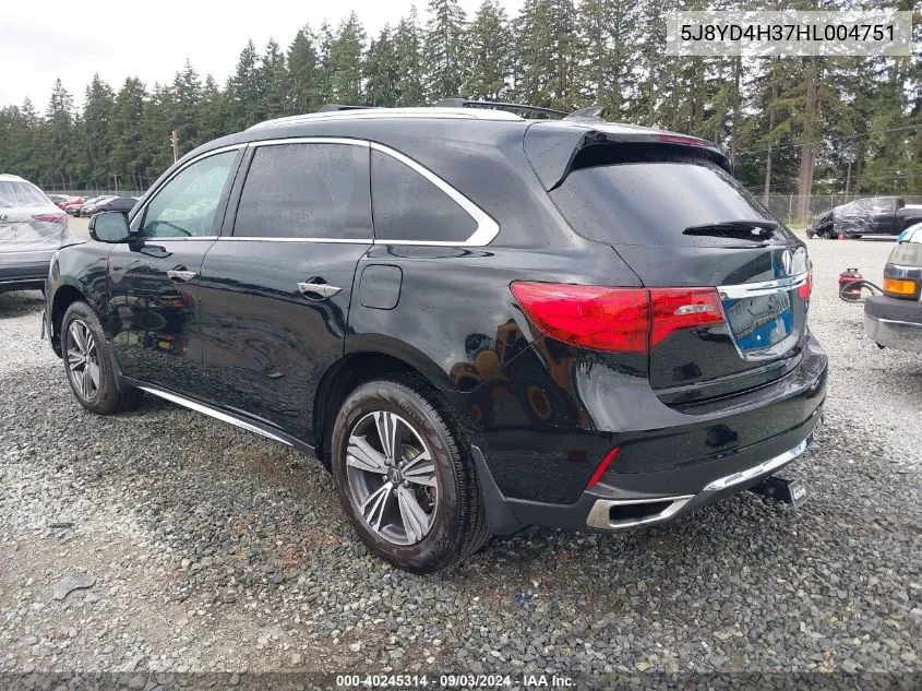 5J8YD4H37HL004751 2017 Acura Mdx