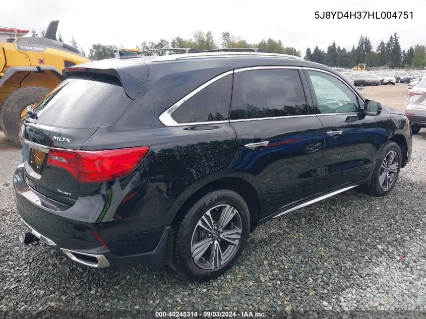 5J8YD4H37HL004751 2017 Acura Mdx