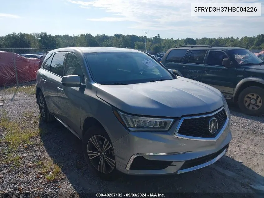 2017 Acura Mdx VIN: 5FRYD3H37HB004226 Lot: 40257132