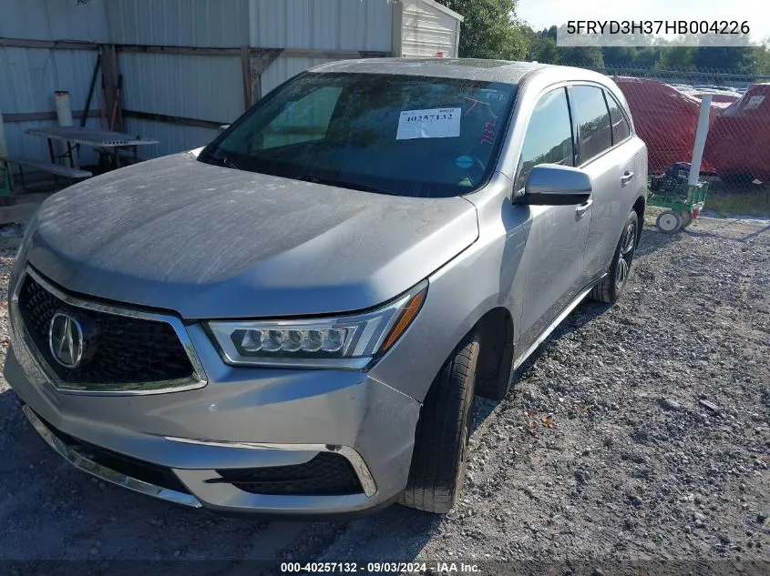 2017 Acura Mdx VIN: 5FRYD3H37HB004226 Lot: 40257132