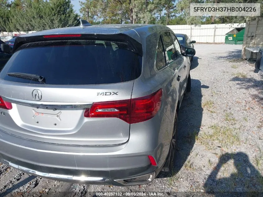 2017 Acura Mdx VIN: 5FRYD3H37HB004226 Lot: 40257132