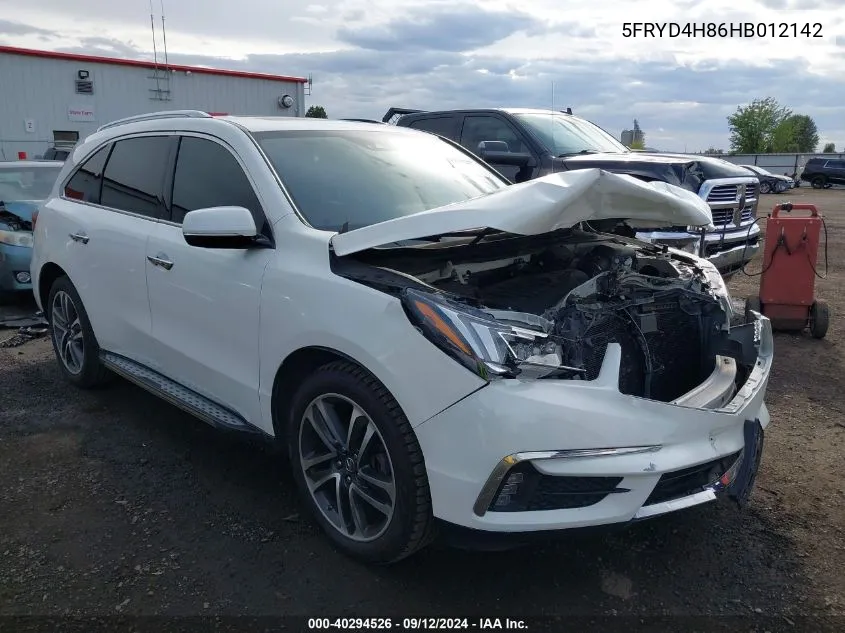 5FRYD4H86HB012142 2017 Acura Mdx Advance Package