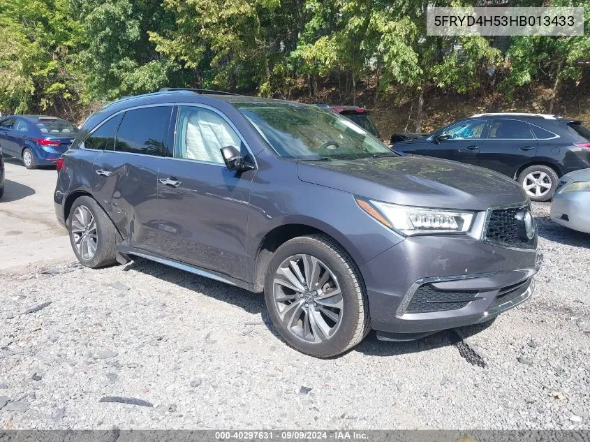 2017 Acura Mdx Technology Package VIN: 5FRYD4H53HB013433 Lot: 40297631