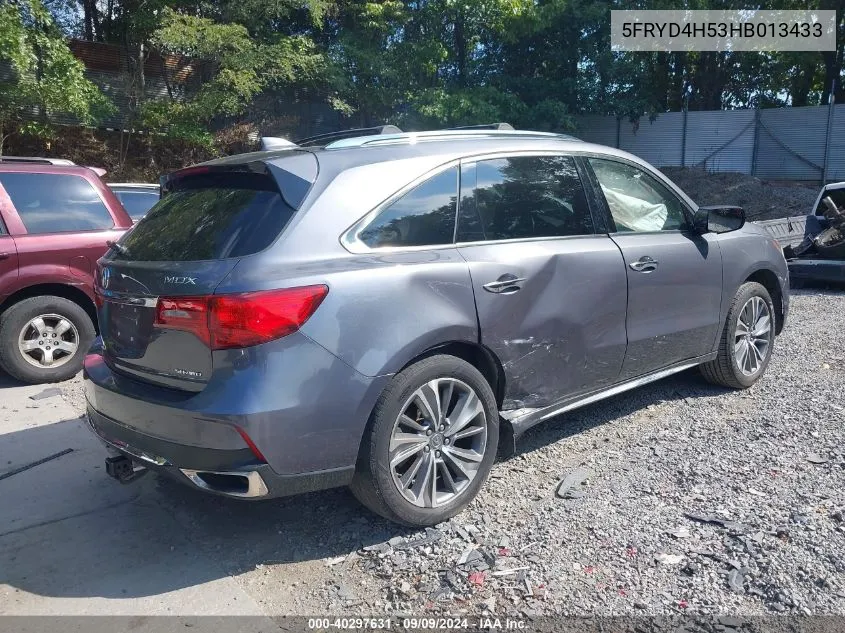 2017 Acura Mdx Technology Package VIN: 5FRYD4H53HB013433 Lot: 40297631