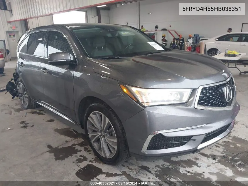 5FRYD4H55HB038351 2017 Acura Mdx Technology Package