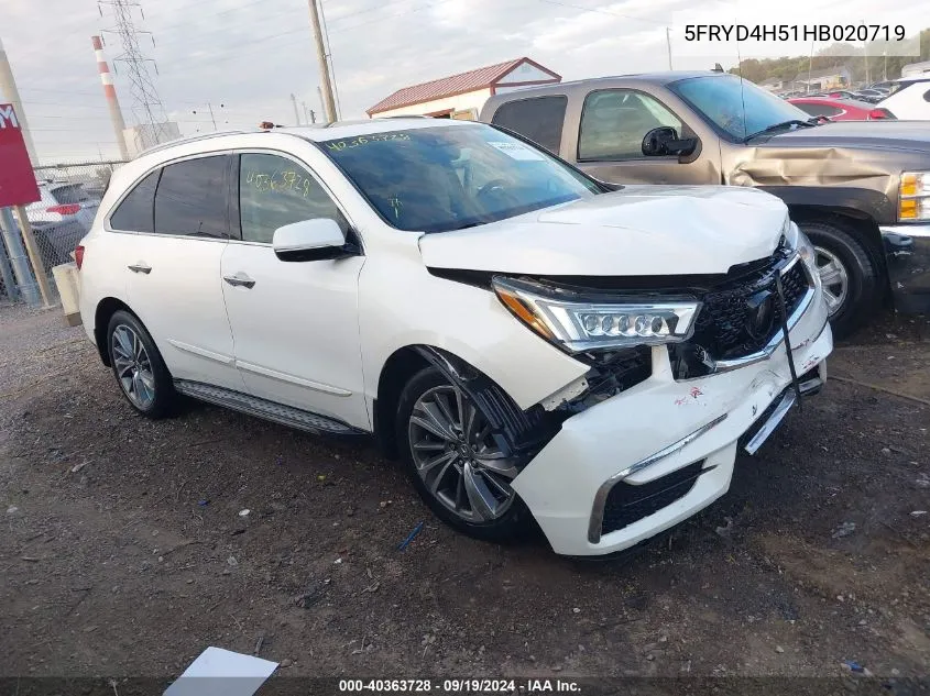 2017 Acura Mdx Technology Package VIN: 5FRYD4H51HB020719 Lot: 40363728