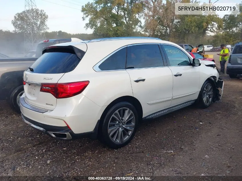 2017 Acura Mdx Technology Package VIN: 5FRYD4H51HB020719 Lot: 40363728