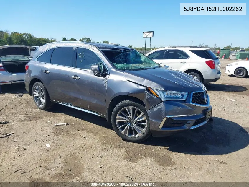 2017 Acura Mdx Technology Package VIN: 5J8YD4H52HL002262 Lot: 40479265