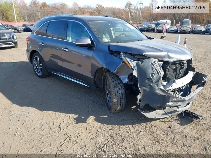 2017 Acura Mdx Advance Entertainment Pkgs VIN: 5FRYD4H95HB012769 Lot: 40724081