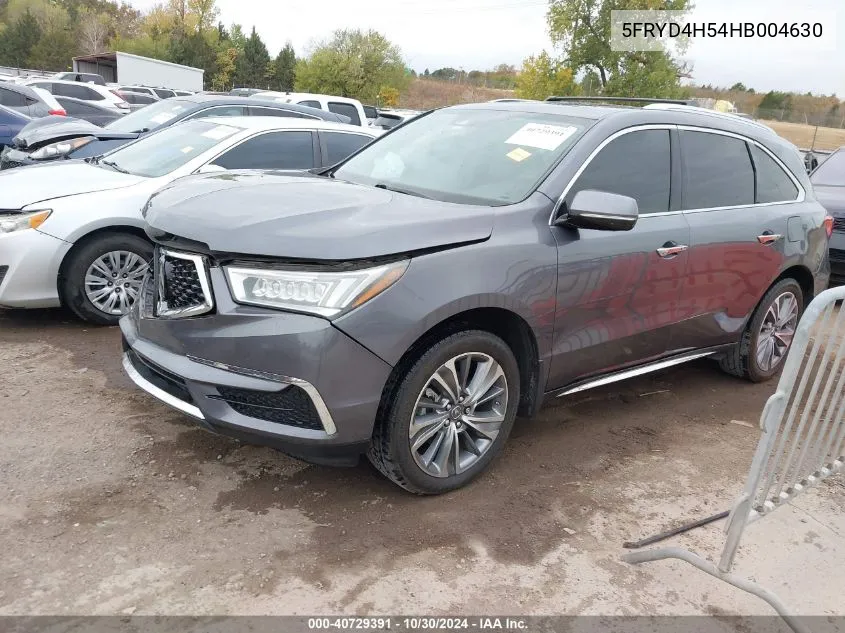 2017 Acura Mdx Technology Package VIN: 5FRYD4H54HB004630 Lot: 40729391