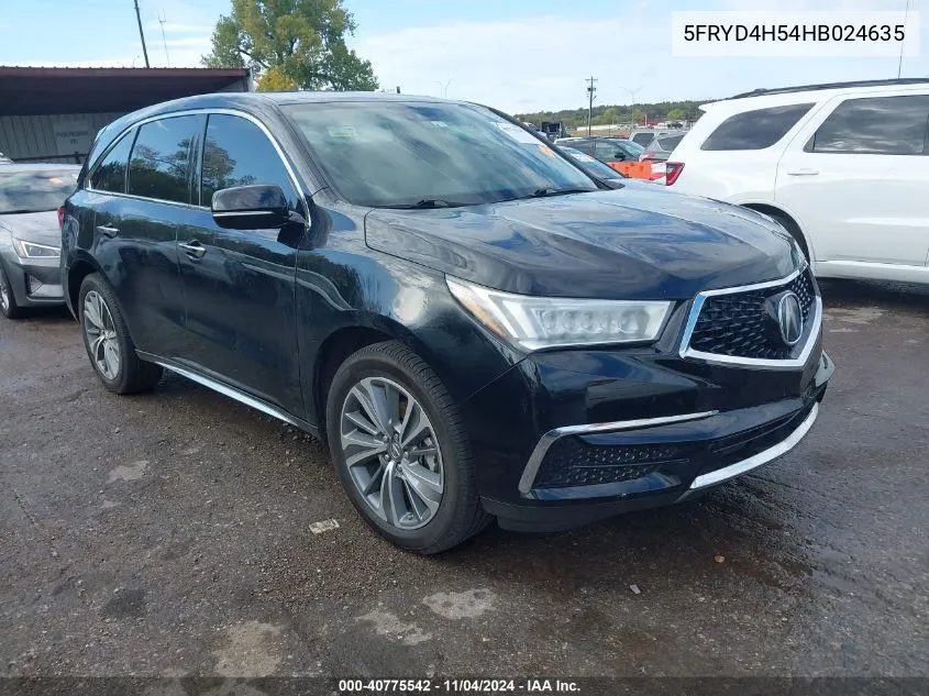 5FRYD4H54HB024635 2017 Acura Mdx Technology Package