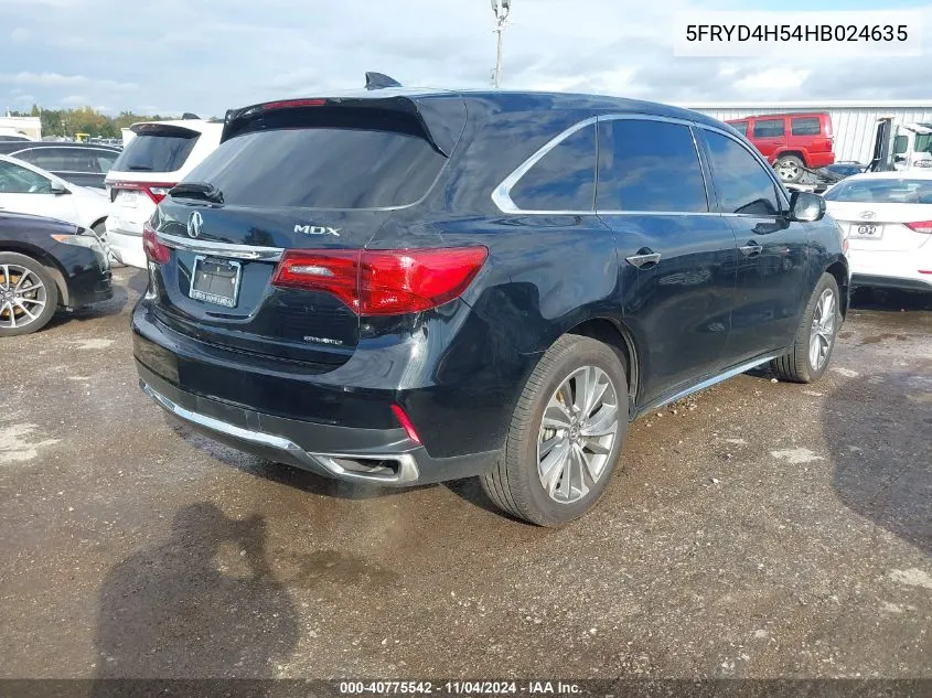 5FRYD4H54HB024635 2017 Acura Mdx Technology Package