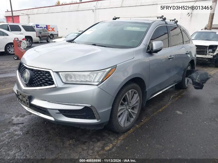 2017 Acura Mdx Technology Package VIN: 5FRYD3H52HB013465 Lot: 40858890