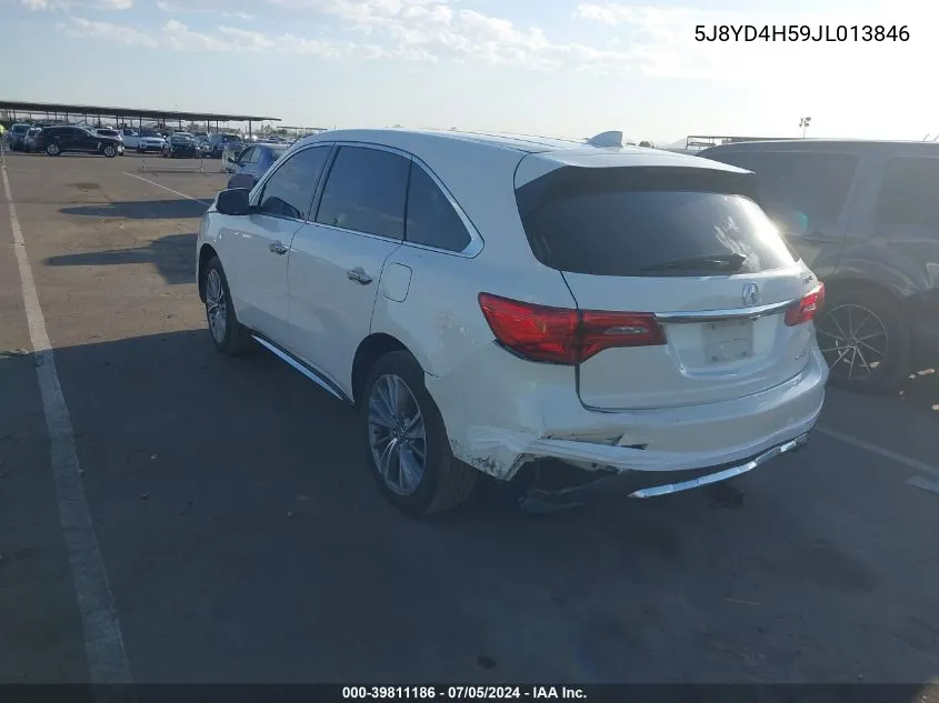 2018 Acura Mdx Technology VIN: 5J8YD4H59JL013846 Lot: 39811186