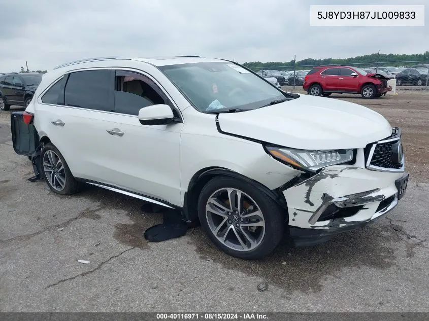 2018 Acura Mdx Advance Package VIN: 5J8YD3H87JL009833 Lot: 40116971