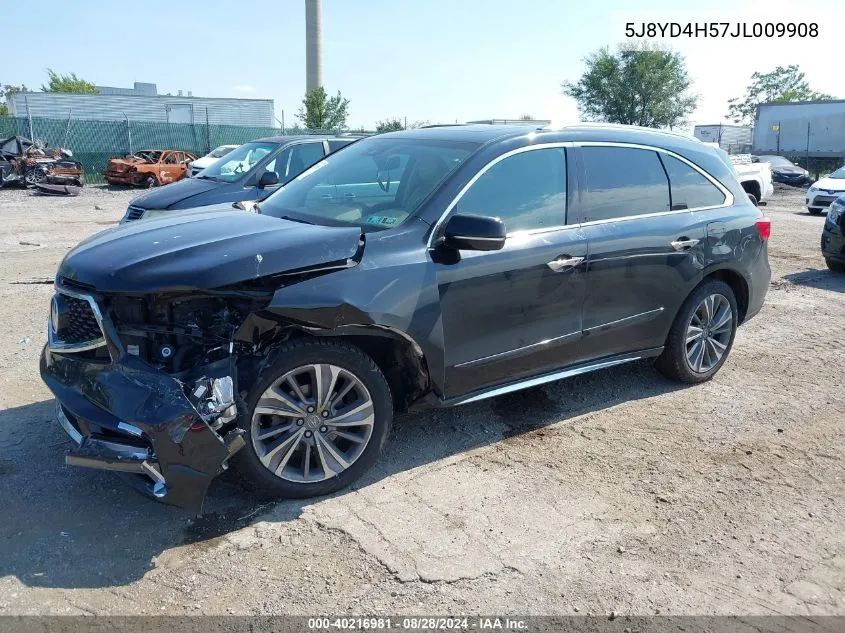 2018 Acura Mdx Technology Package Acurawatch Plus Pkg VIN: 5J8YD4H57JL009908 Lot: 40216981